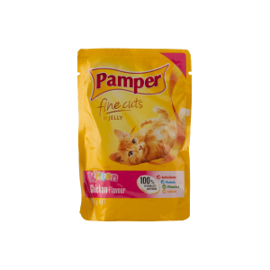 Pamper Fine Cut Sachets Kitten Chicken 36X85g