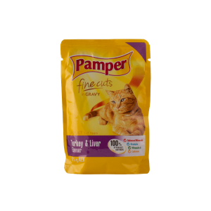 Pamper Fine Cut Sachets Turkey & Liver 36X85g