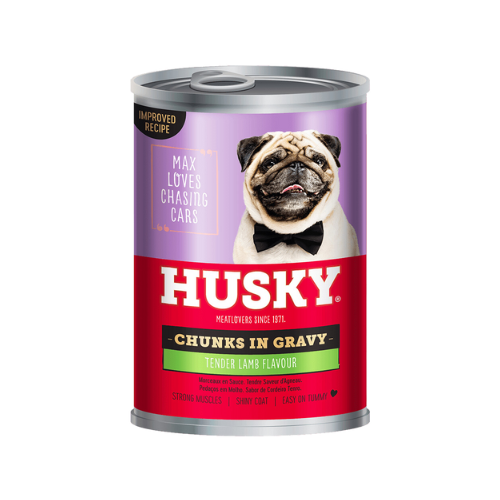 Husky Chunks in gravy lamb dog food