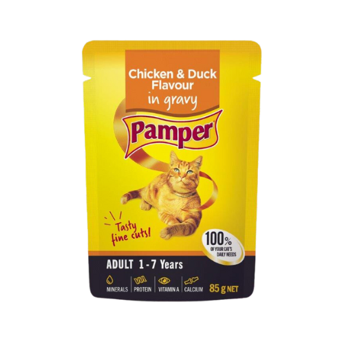 Pamper chicken & duck in gravy cat food