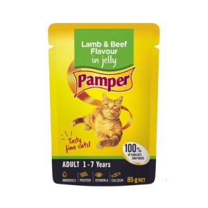 Pamper Fine Cut Sachets Lamb & Beef 85g