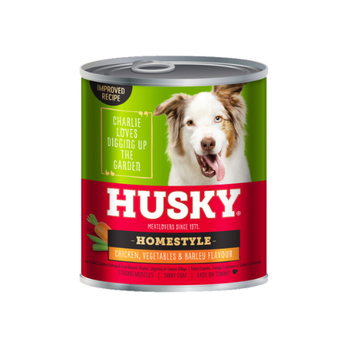 husky dog food homestyle chicken tin